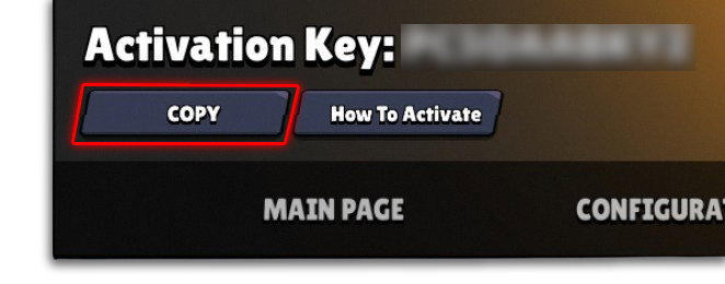 In game, tap Copy next to your Activation Key